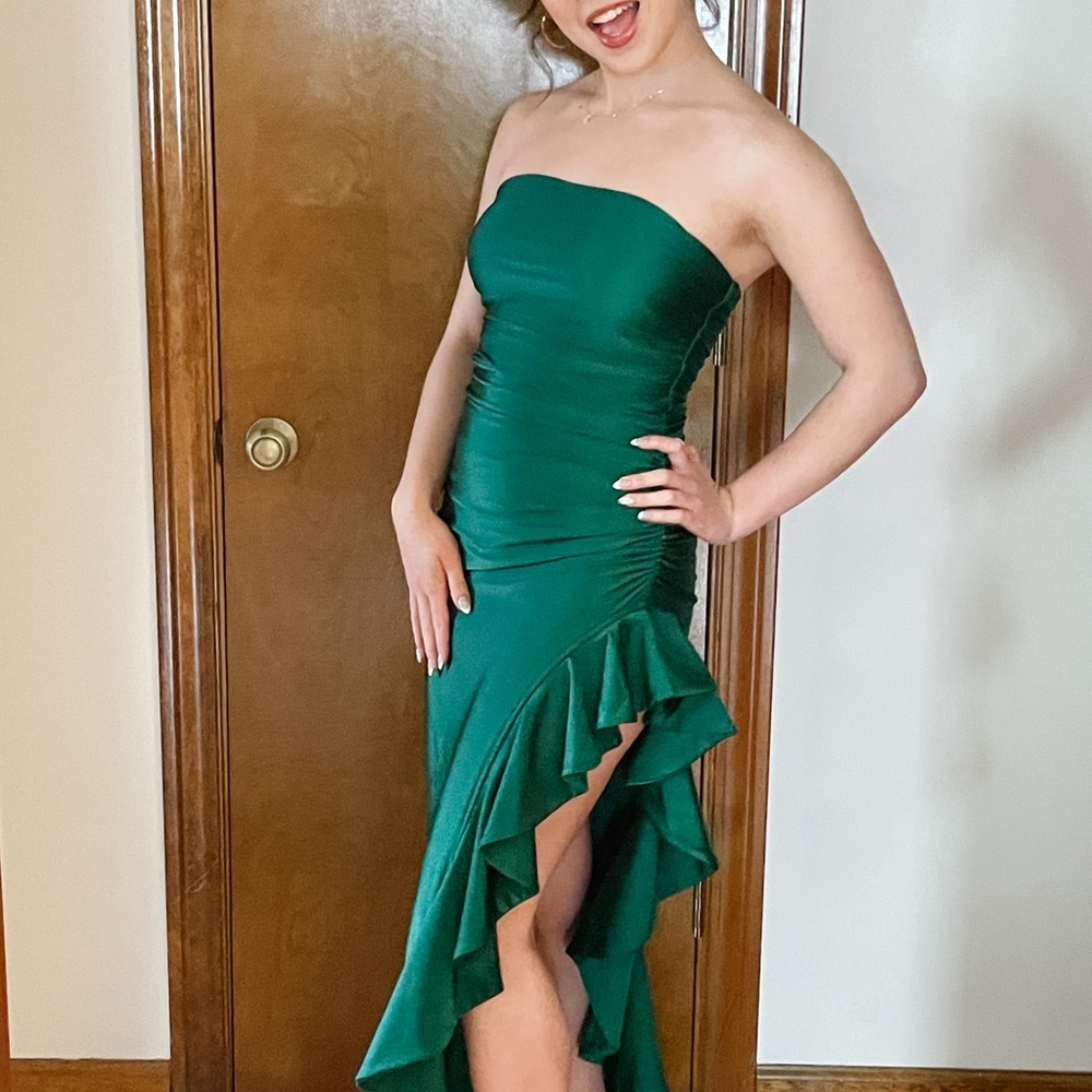 Emerald Sundae Strapless Green Dress